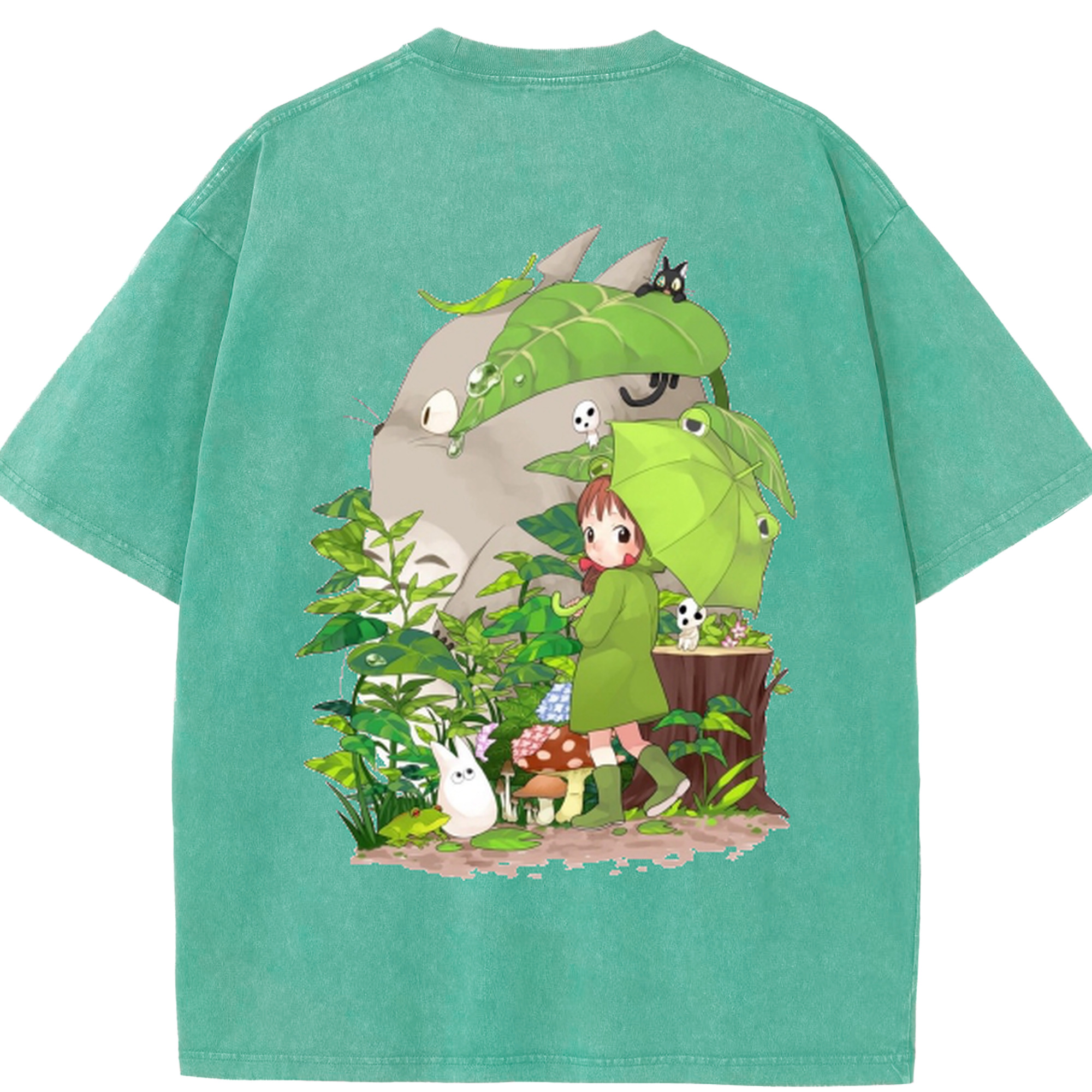 （画像用） となりのトトロ 草壁メイ 草壁サツキ My Neighbor Totoro Satsuki Kusakabe Mei Kusakabe 綿100% ヴィンテージ風 半袖Tシャツ（背面プリント）